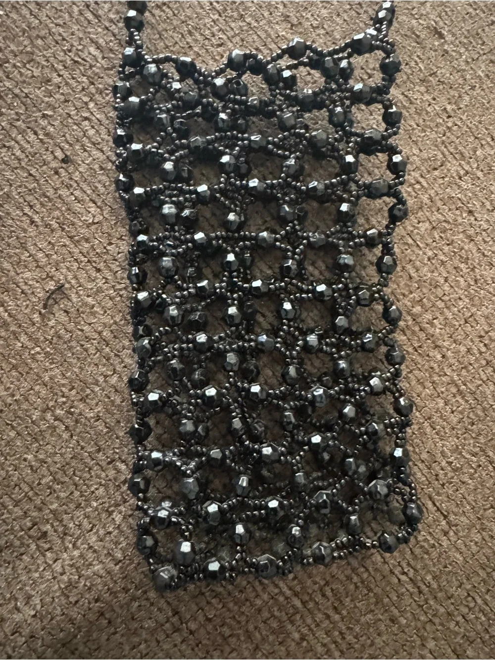 Beaded Black acrylic Crossbody Pouch